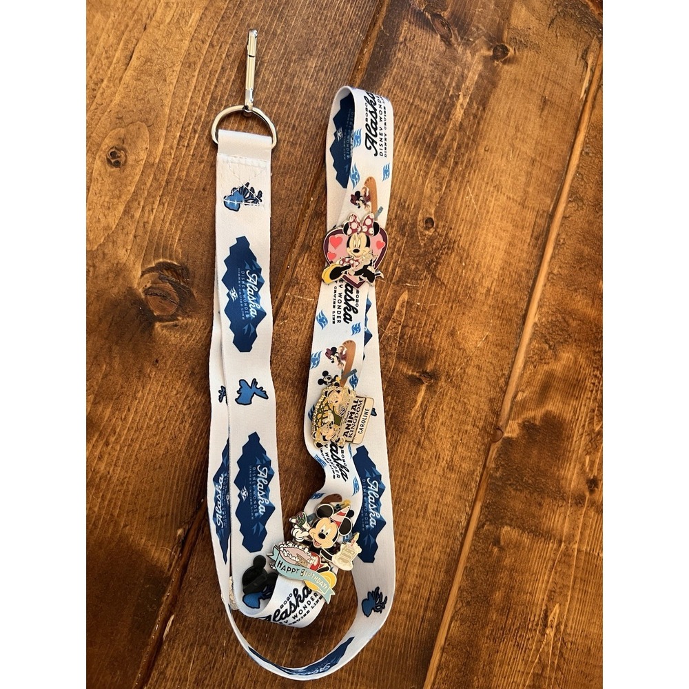 Disney Pins On Lanyard Alaska Disney Wonder 2020 Rare HTF Lanyard Mickey Minnie
